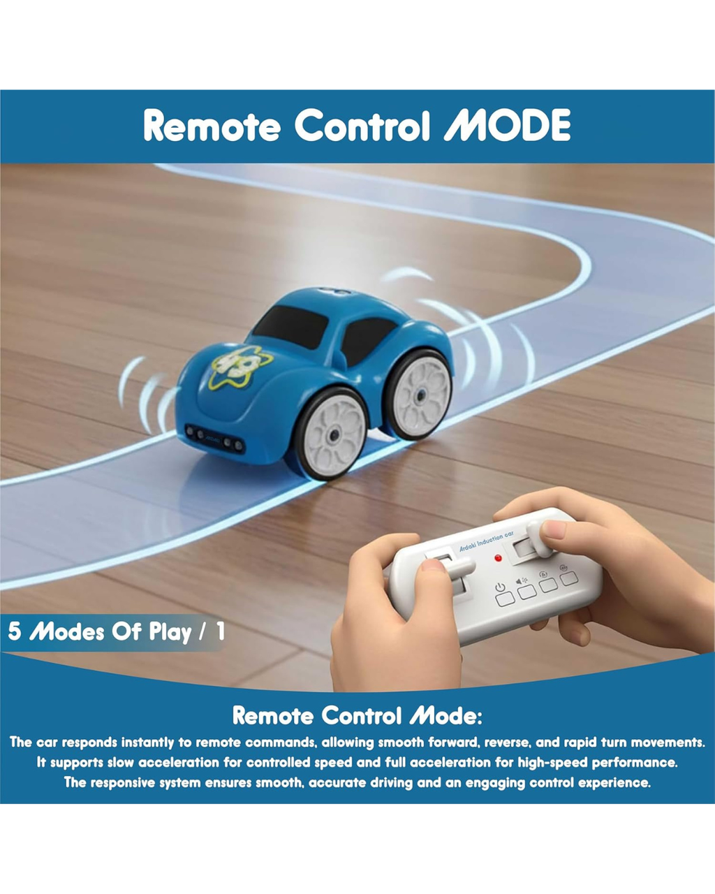 Mini Smart RC Car with 5 Interactive Modes | Induction, Follow Me & RC Control