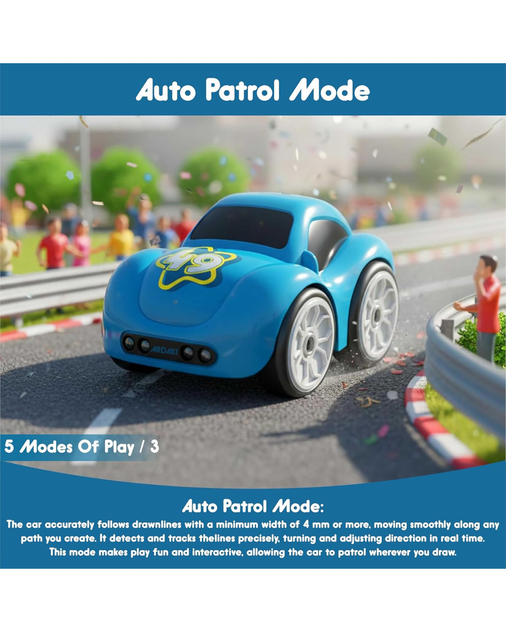 Mini Smart RC Car with 5 Interactive Modes | Induction, Follow Me & RC Control
