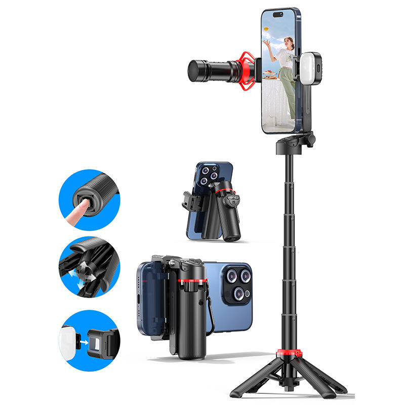 FF7 Selfie Stick Tripod with Bluetooth Remote | 360° Rotatable | Extendable Phone Stand