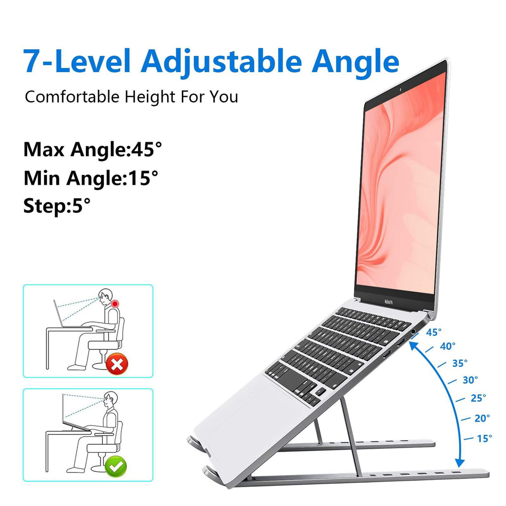Premium Adjustable Laptop Stand – Foldable Aluminium Riser for Desk & Work From Home