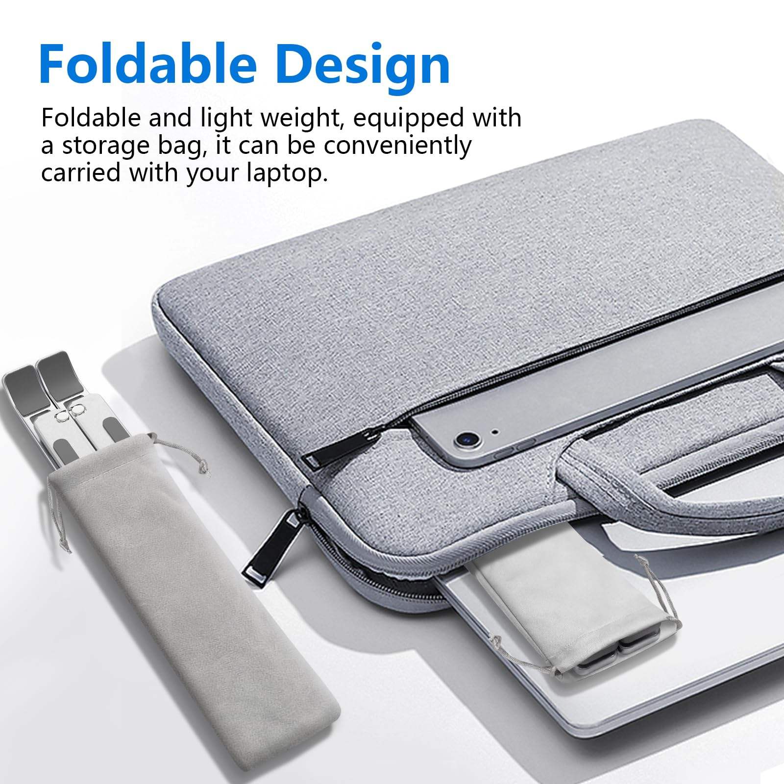 Premium Adjustable Laptop Stand – Foldable Aluminium Riser for Desk & Work From Home