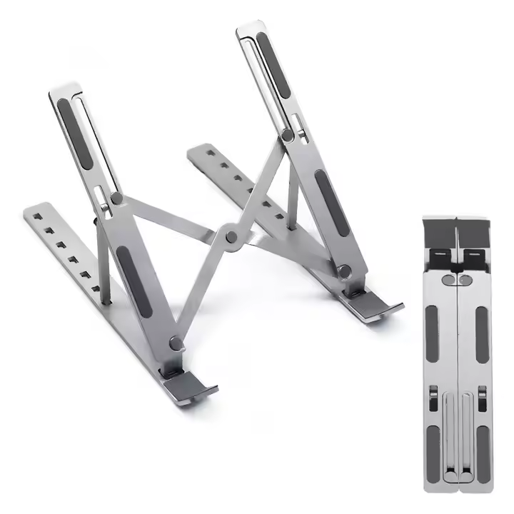 Premium Adjustable Laptop Stand – Foldable Aluminium Riser for Desk & Work From Home