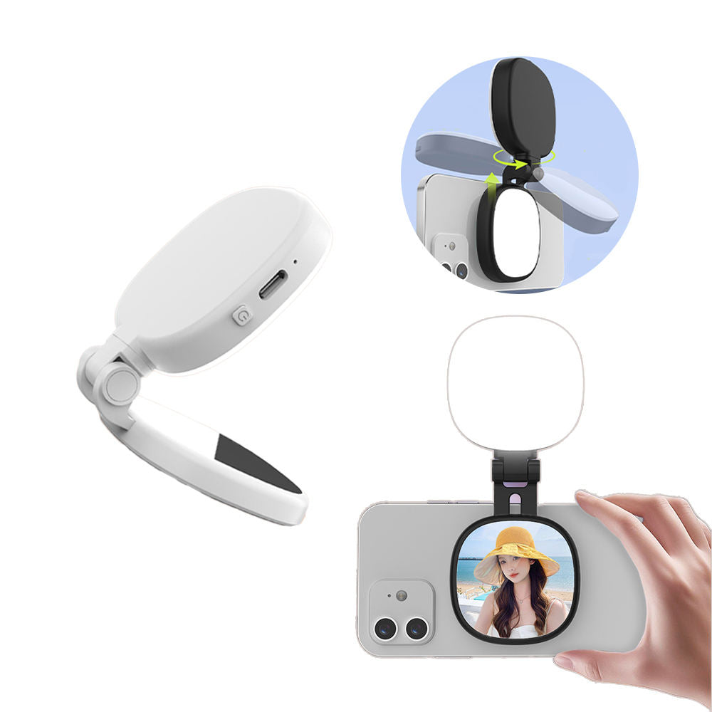 MagSafe LED Fill Light for iPhone & Android | Magnetic Selfie Ring Light | Adjustable Brightness | USB Rechargeable