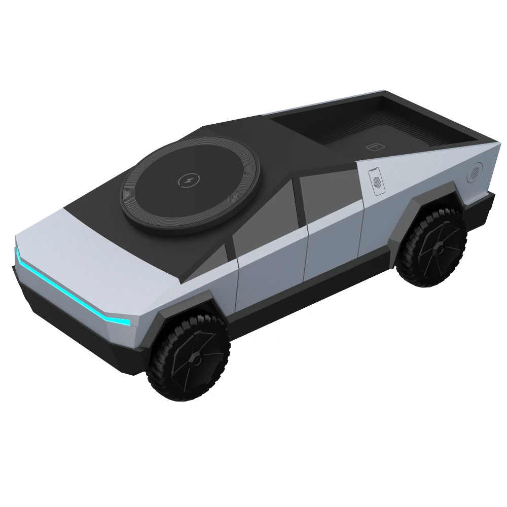 CyberTruck-Style 3-in-1 Wireless Charger | Phone, Watch & Earbuds Charging Station