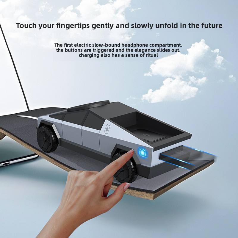 CyberTruck-Style 3-in-1 Wireless Charger | Phone, Watch & Earbuds Charging Station