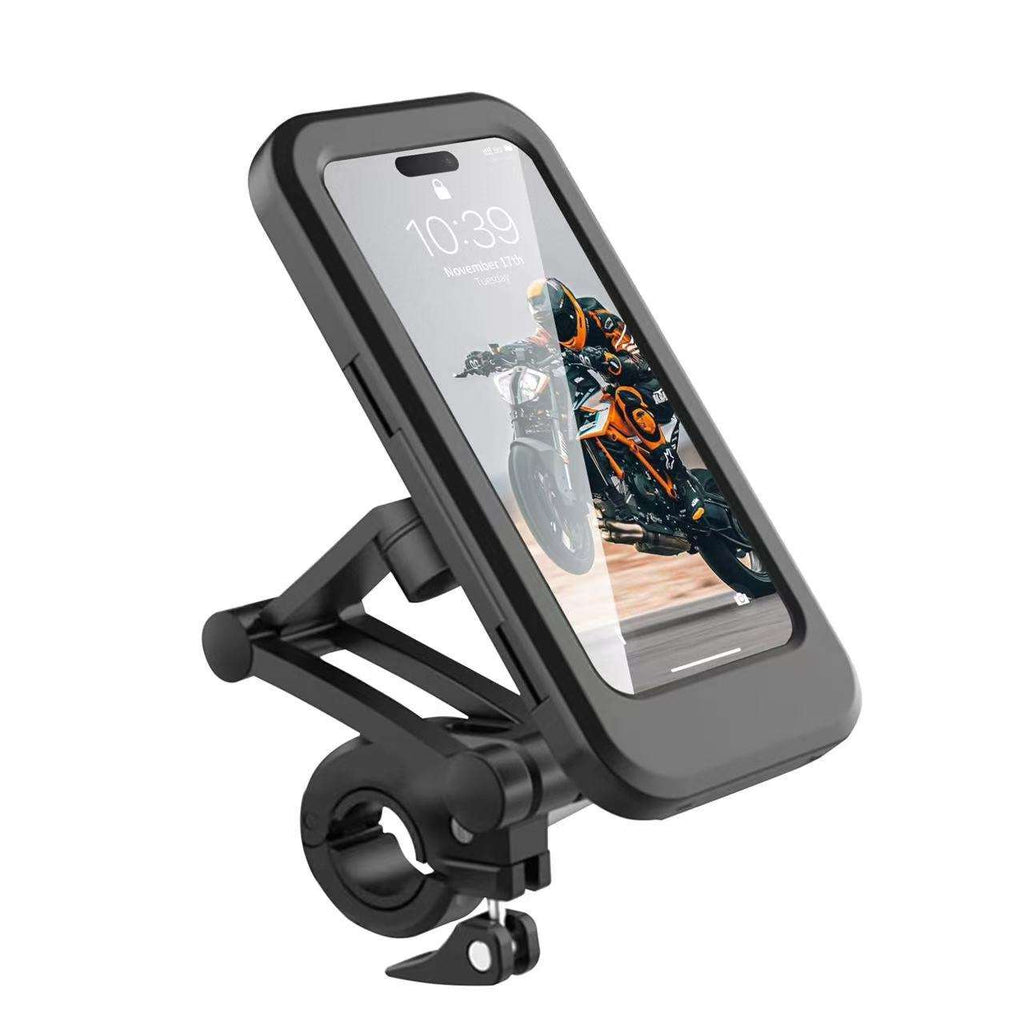 Waterproof Bike Phone Holder with Handlebar Mount | 360° Rotatable Motorcycle Mobile Holder for All Smartphones