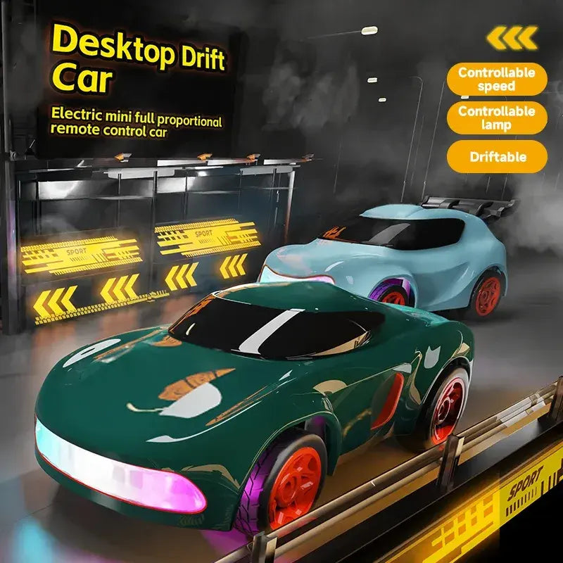 Mini RC Drift Car Remote Control, Desktop Mini RC Drifting Car with Storage, Turbo 4WD