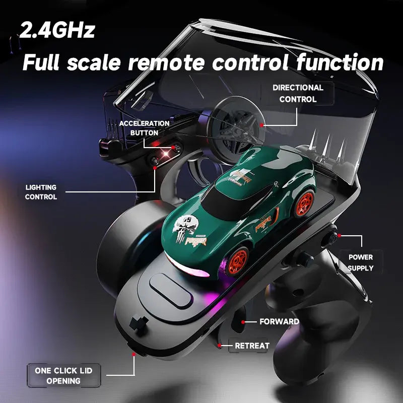 Mini RC Drift Car Remote Control, Desktop Mini RC Drifting Car with Storage, Turbo 4WD