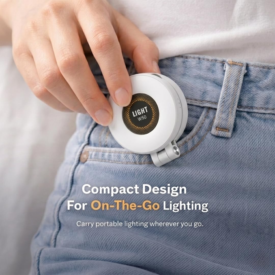 MagSafe LED Fill Light for iPhone & Android | Magnetic Selfie Ring Light | Adjustable Brightness | USB Rechargeable