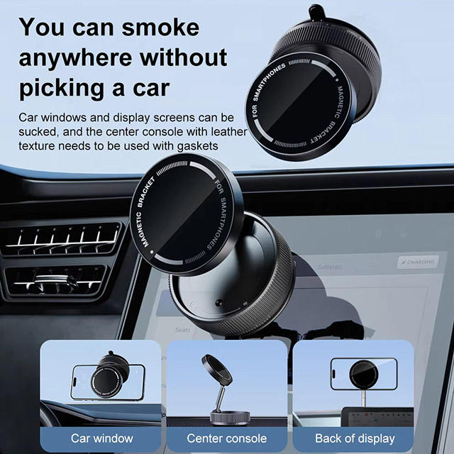 Vacuum Suction Magnetic Phone Holder | Foldable Universal Mobile Stand