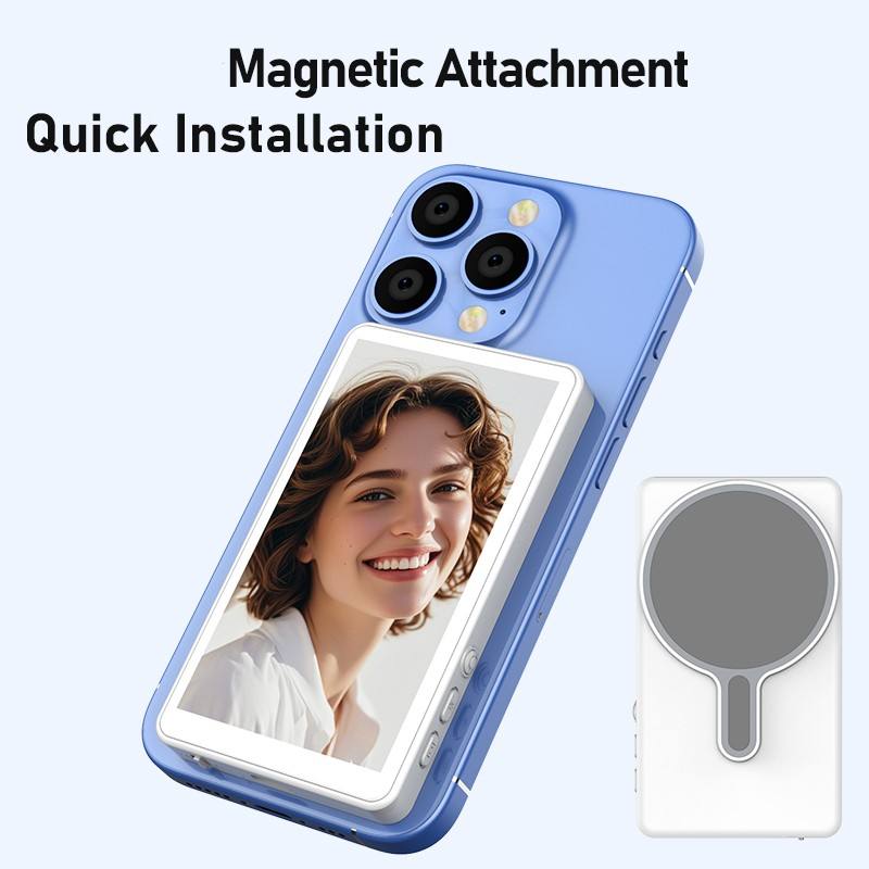 MagSafe Selfie Screen with Wireless Display for iPhone/Android Vlogging & Self Recording