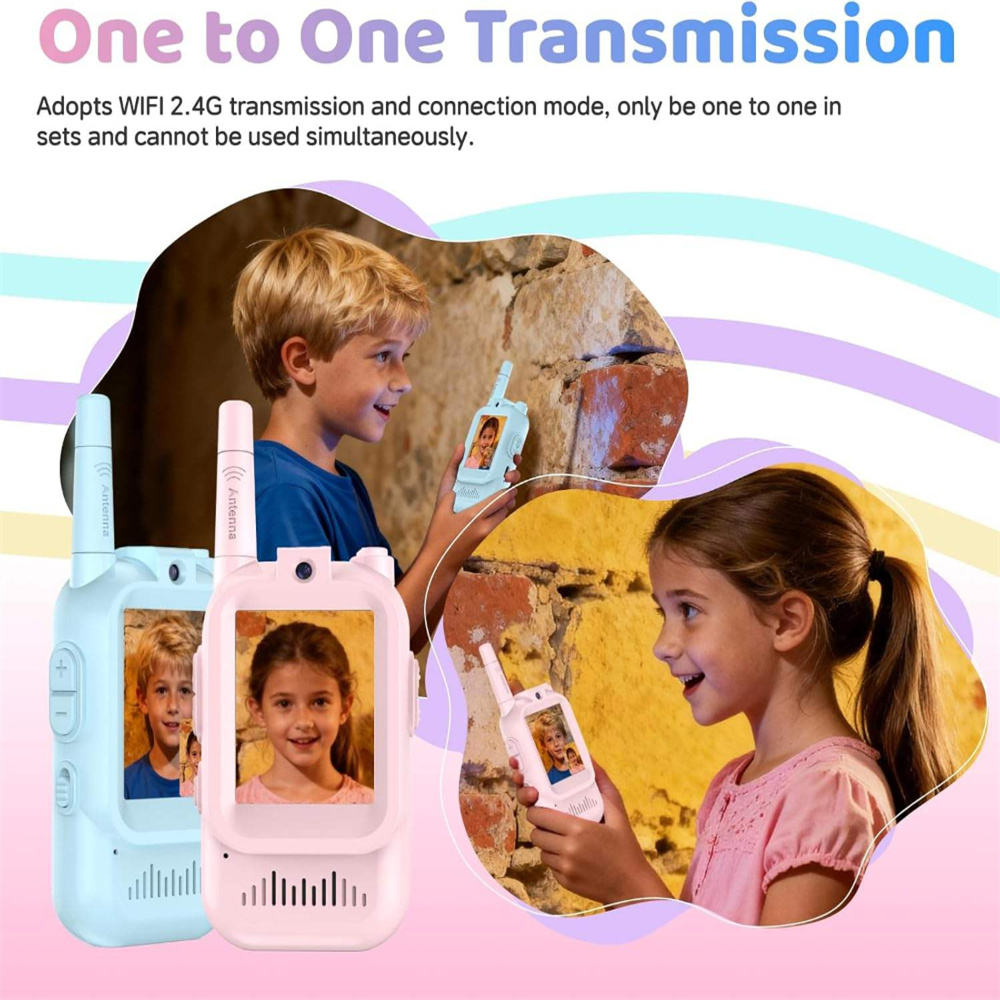 Video Calling Walkie Talkie for Kids with Voice Changer & Rechargeable Battery