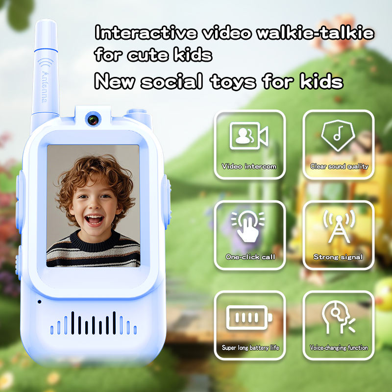 Video Calling Walkie Talkie for Kids with Voice Changer & Rechargeable Battery